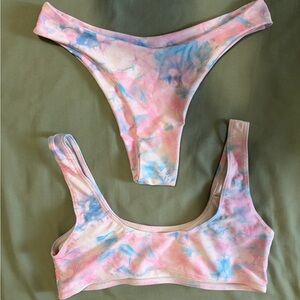 Tie-Dye Pink & Blue Bikini Set